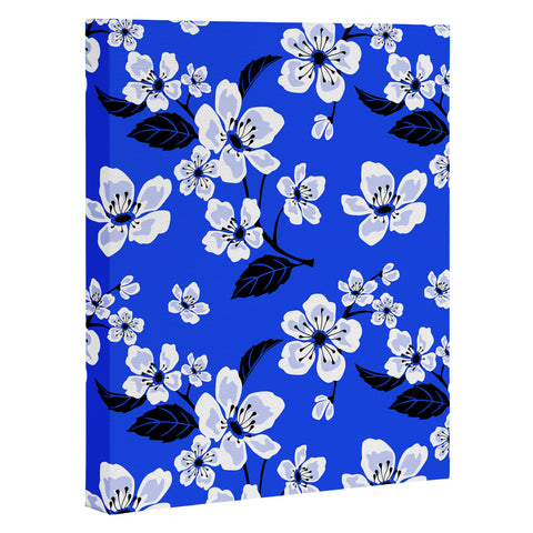 PI Photography and Designs Blue Sakura Flowers Art Canvas