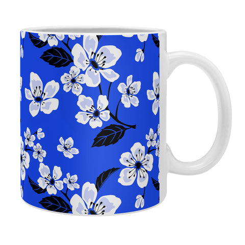 PI Photography and Designs Blue Sakura Flowers Coffee Mug