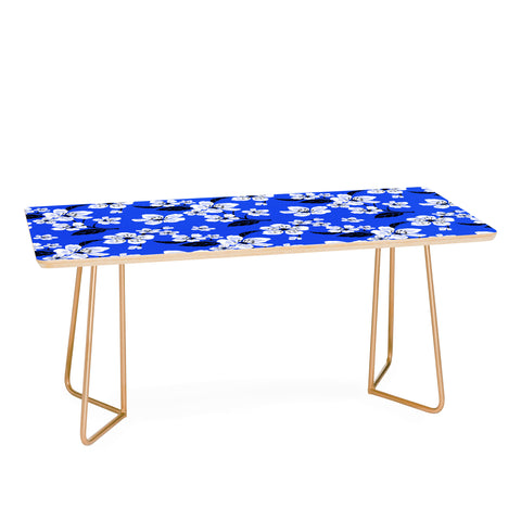 PI Photography and Designs Blue Sakura Flowers Coffee Table