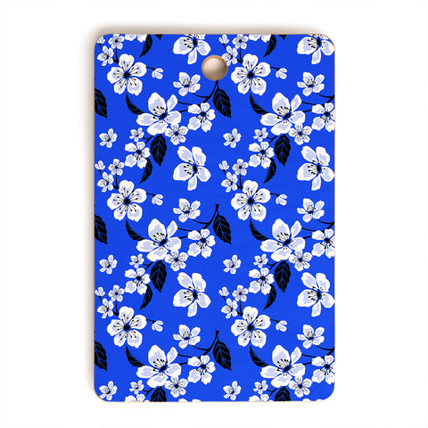 PI Photography and Designs Blue Sakura Flowers Cutting Board Rectangle