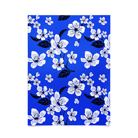 PI Photography and Designs Blue Sakura Flowers Poster