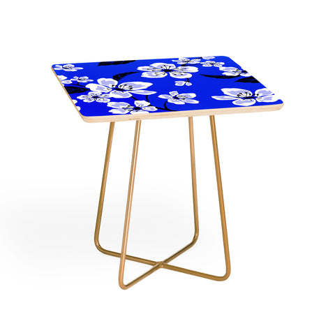 PI Photography and Designs Blue Sakura Flowers Side Table