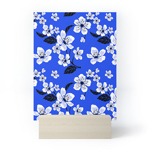 PI Photography and Designs Blue Sakura Flowers Mini Art Print