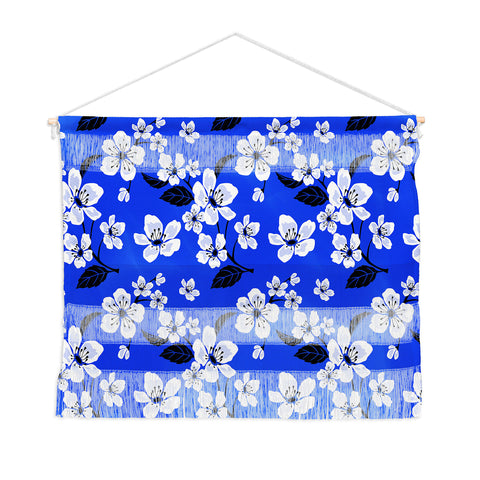 PI Photography and Designs Blue Sakura Flowers Wall Hanging Landscape