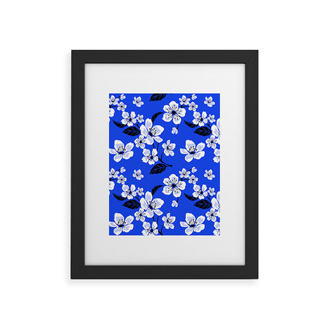 PI Photography and Designs Blue Sakura Flowers Framed Art Print