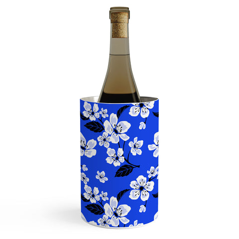 PI Photography and Designs Blue Sakura Flowers Wine Chiller
