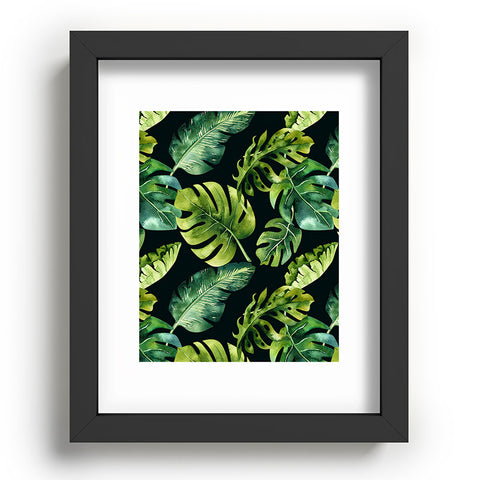 PI Photography and Designs Botanical Tropical Palm Leaves Recessed Framing Rectangle