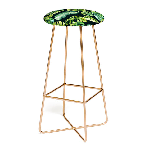 PI Photography and Designs Botanical Tropical Palm Leaves Bar Stool