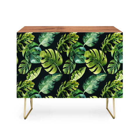 PI Photography and Designs Botanical Tropical Palm Leaves Credenza