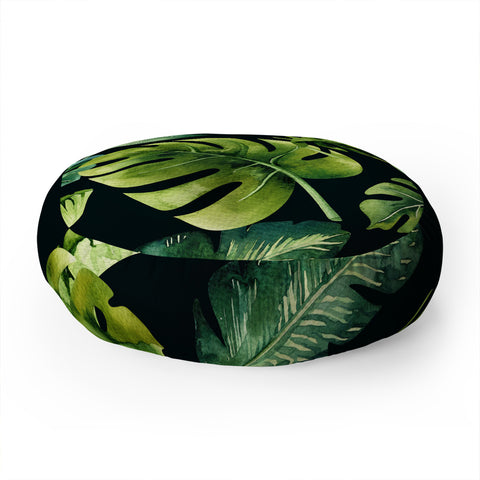 PI Photography and Designs Botanical Tropical Palm Leaves Floor Pillow Round