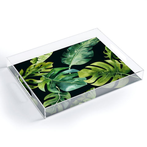 PI Photography and Designs Botanical Tropical Palm Leaves Acrylic Tray