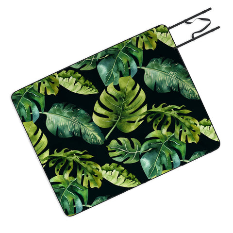 PI Photography and Designs Botanical Tropical Palm Leaves Picnic Blanket