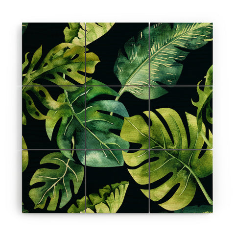 PI Photography and Designs Botanical Tropical Palm Leaves Wood Wall Mural