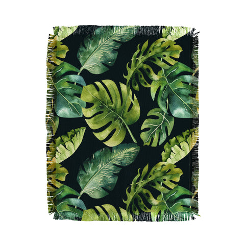 PI Photography and Designs Botanical Tropical Palm Leaves Throw Blanket