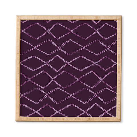 PI Photography and Designs Chevron Lines Purple Framed Wall Art
