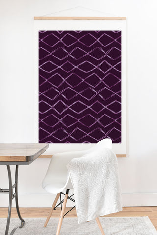 PI Photography and Designs Chevron Lines Purple Art Print And Hanger