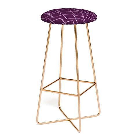 PI Photography and Designs Chevron Lines Purple Bar Stool