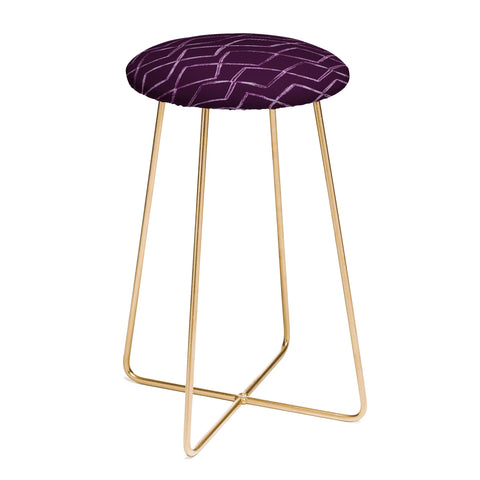 PI Photography and Designs Chevron Lines Purple Counter Stool