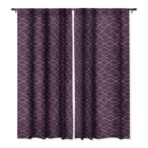 PI Photography and Designs Chevron Lines Purple Blackout Window Curtain