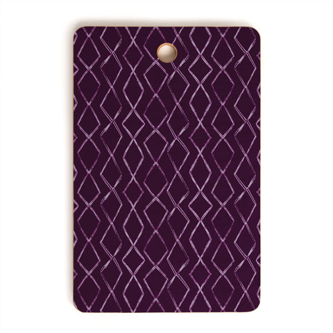 PI Photography and Designs Chevron Lines Purple Cutting Board Rectangle