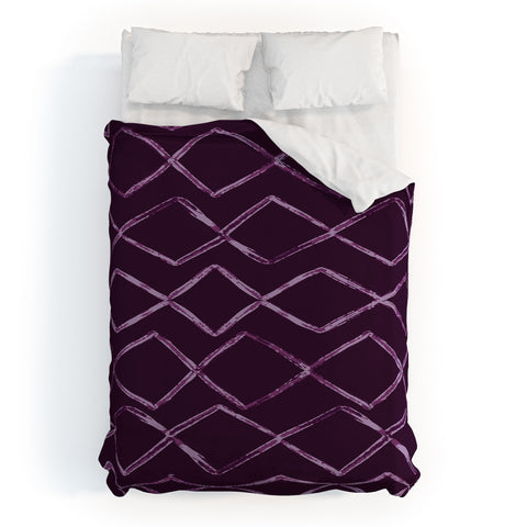 PI Photography and Designs Chevron Lines Purple Duvet Cover