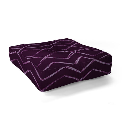 PI Photography and Designs Chevron Lines Purple Floor Pillow Square
