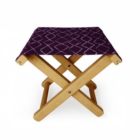 PI Photography and Designs Chevron Lines Purple Folding Stool