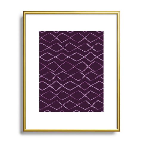 PI Photography and Designs Chevron Lines Purple Metal Framed Art Print