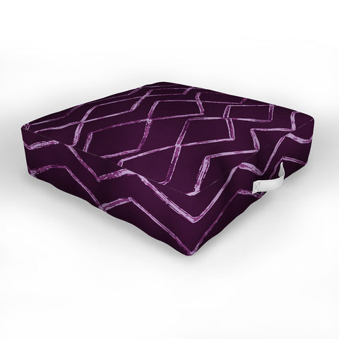 PI Photography and Designs Chevron Lines Purple Outdoor Floor Cushion