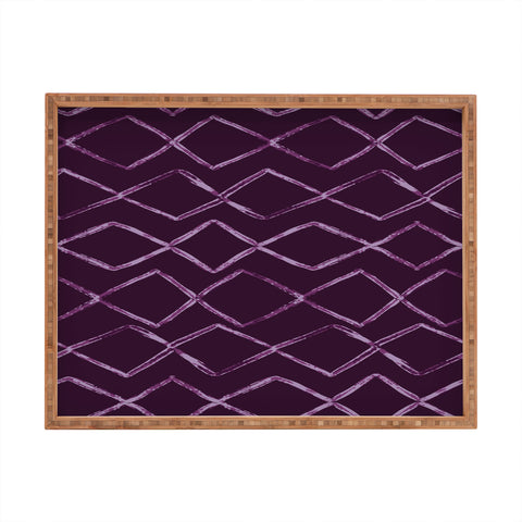 PI Photography and Designs Chevron Lines Purple Rectangular Tray