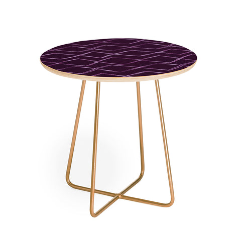 PI Photography and Designs Chevron Lines Purple Round Side Table