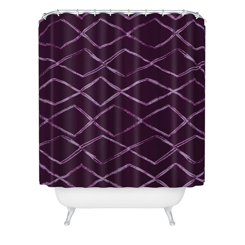 PI Photography and Designs Chevron Lines Purple Shower Curtain