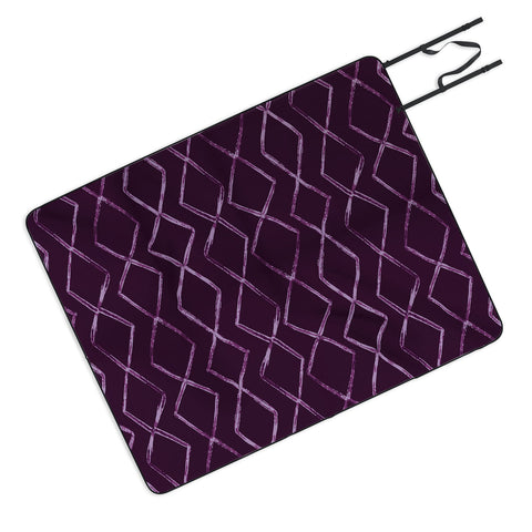 PI Photography and Designs Chevron Lines Purple Picnic Blanket