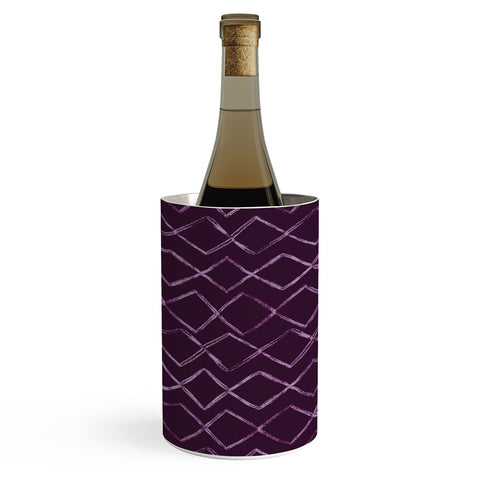 PI Photography and Designs Chevron Lines Purple Wine Chiller