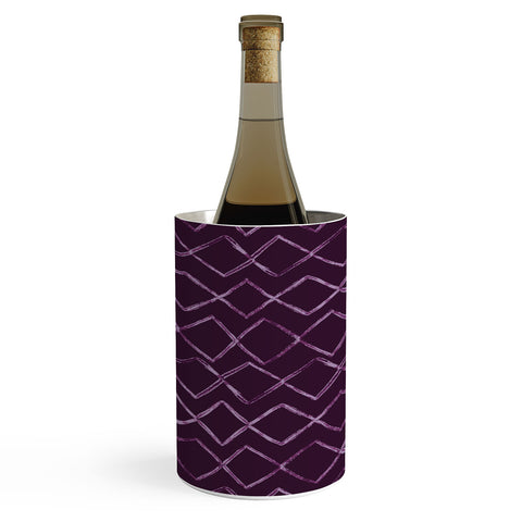 PI Photography and Designs Chevron Lines Purple Wine Chiller