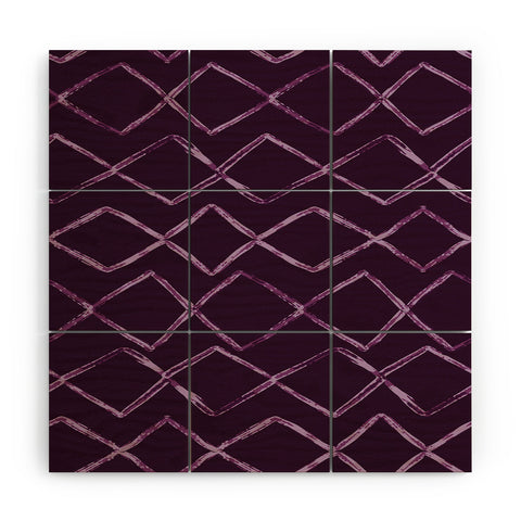 PI Photography and Designs Chevron Lines Purple Wood Wall Mural