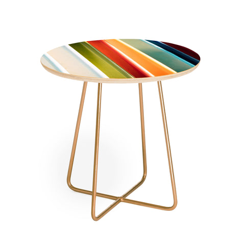 PI Photography and Designs Colorful Surfboards Round Side Table