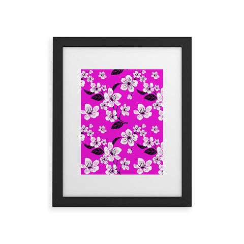PI Photography and Designs Fuschia Sakura Flowers Framed Art Print