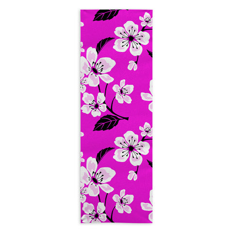 PI Photography and Designs Fuschia Sakura Flowers Yoga Towel