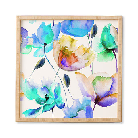 PI Photography and Designs Multi Color Poppies and Tulips Framed Wall Art