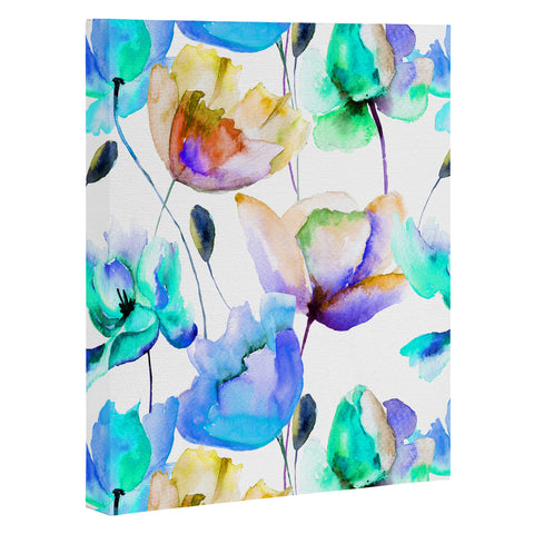 PI Photography and Designs Multi Color Poppies and Tulips Art Canvas