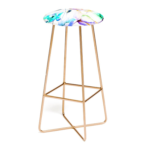 PI Photography and Designs Multi Color Poppies and Tulips Bar Stool