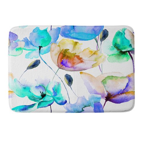 PI Photography and Designs Multi Color Poppies and Tulips Memory Foam Bath Mat