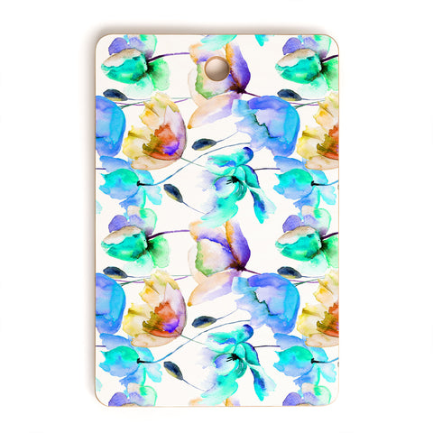 PI Photography and Designs Multi Color Poppies and Tulips Cutting Board Rectangle