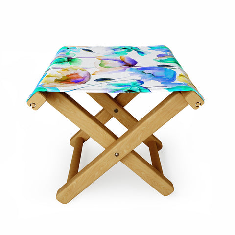 PI Photography and Designs Multi Color Poppies and Tulips Folding Stool