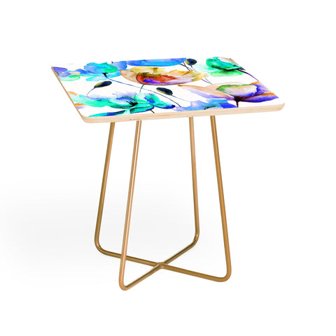 PI Photography and Designs Multi Color Poppies and Tulips Side Table