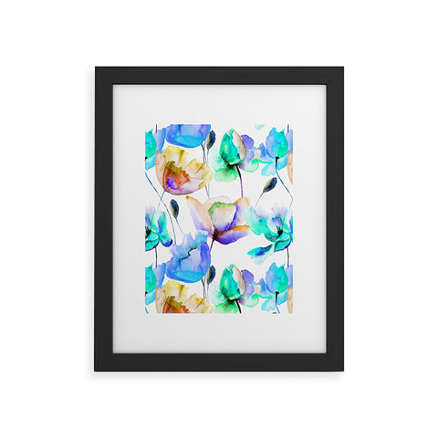 PI Photography and Designs Multi Color Poppies and Tulips Framed Art Print