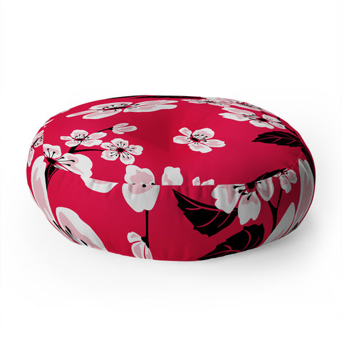 PI Photography and Designs Pink Sakura Cherry Blooms Floor Pillow Round