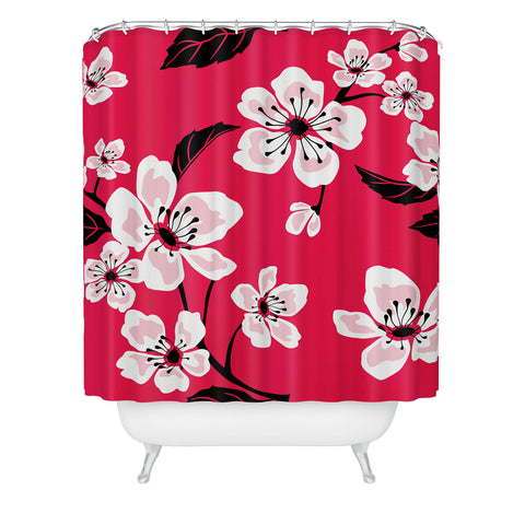 PI Photography and Designs Pink Sakura Cherry Blooms Shower Curtain