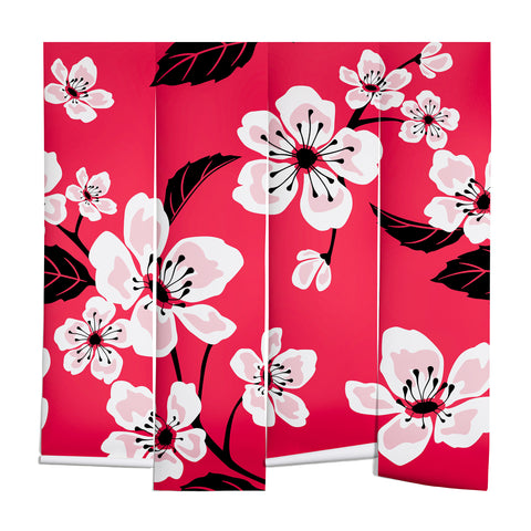 PI Photography and Designs Pink Sakura Cherry Blooms Wall Mural
